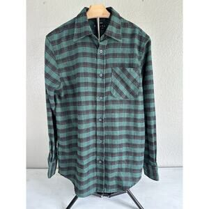 Activa Sports Men’s Flannel Long Sleeve Shirt Small Green Navy Red Plaid